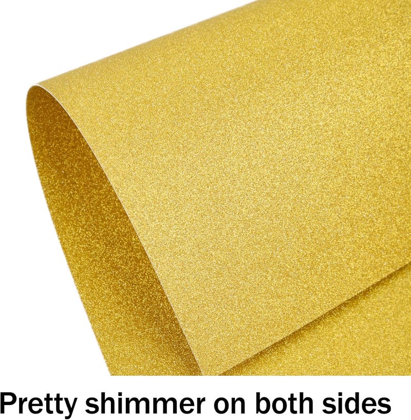 Goefun Double-Sided Gold Glitter Cardstock 8.5 x 11 24 Sheets, 100lb No-Shed Shimmer Glitter Paper for Wedding Parties, Invitations, Birthday, DIY Craft Projects, Anniversary - Image 3